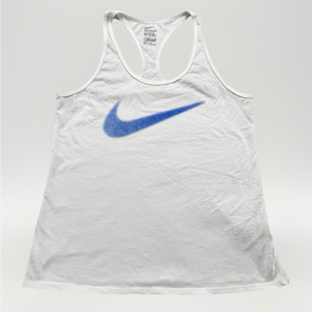 Nike Dri-FIT Running Tank Top Women’s Large White Racerback Athletic Sportswear
